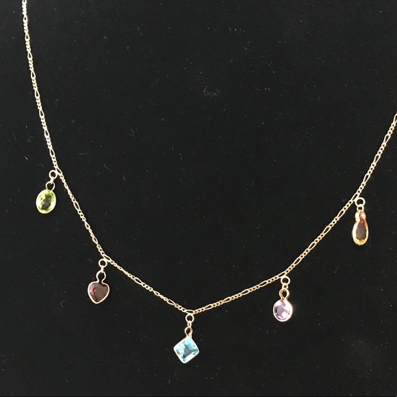 Jewelry - 🆕14K Gold Multi Genuine Gemstone Necklace